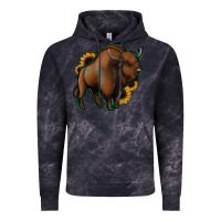 Cloud Black Western  Bison Vintage Hoodie - Jasminsmagicworld