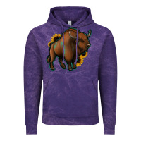 Cloud Purple Western  Bison Vintage Hoodie - Jasminsmagicworld