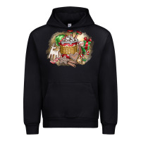 Black Christmas Elf Urban Hoodie - CowhideDigitalArt