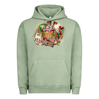 Pigment Oil Green Christmas Elf Urban Hoodie - CowhideDigitalArt