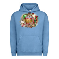 Pigment Pebble Blue Christmas Elf Urban Hoodie - CowhideDigitalArt