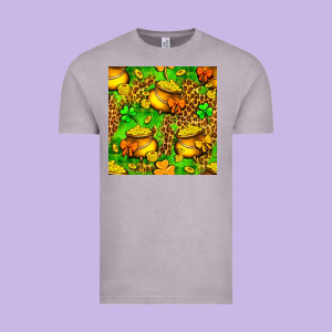 St. Patrick's Pot Of Gold Seamless Pattern Vintage Tee Designed By Bundleandbundleshop