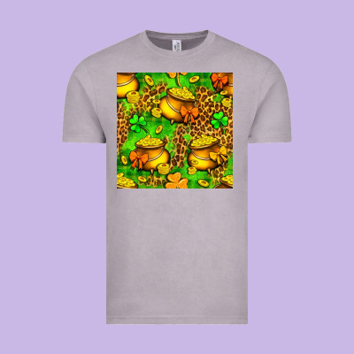 St. Patrick's Pot Of Gold Seamless Pattern Vintage Tee Designed By Bundleandbundleshop