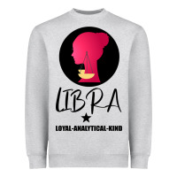 Heather Grey Libra Zodiac Sign Horoscope Birth Gift Girl Heavyweight Sweatshirt - Bettercallsaul