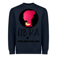 Navy Libra Zodiac Sign Horoscope Birth Gift Girl Heavyweight Sweatshirt - Bettercallsaul