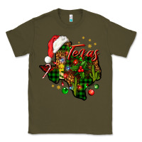 Army Green Christmas Western Texas Map Classic Tee - BundleAndBundleShop