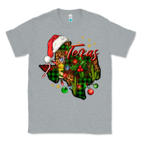 Heather Grey Christmas Western Texas Map Classic Tee - BundleAndBundleShop