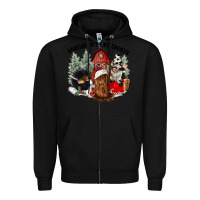 Black hanging with my gnomies Zipper Hoodie - CowGirlArtShop