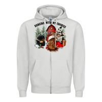 Dove Grey hanging with my gnomies Zipper Hoodie - CowGirlArtShop