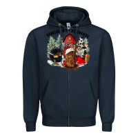 Navy hanging with my gnomies Zipper Hoodie - CowGirlArtShop