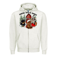 Oatmeal Heather hanging with my gnomies Zipper Hoodie - CowGirlArtShop