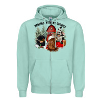 Seafoam hanging with my gnomies Zipper Hoodie - CowGirlArtShop