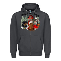Smoke hanging with my gnomies Zipper Hoodie - CowGirlArtShop