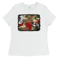 White army cowhide leopard Christmas Ladies Tee - Jasminsmagicworld