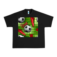 Black soccer shoes goal seamless pattern Urban Heavy Tee - BundleAndBundleShop