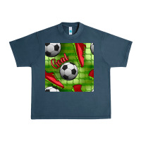 Midnight Navy soccer shoes goal seamless pattern Urban Heavy Tee - BundleAndBundleShop