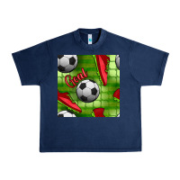 Navy soccer shoes goal seamless pattern Urban Heavy Tee - BundleAndBundleShop