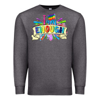 Charcoal Heather I am enough Premium Sweatshirt - FaDigitalArtStudio