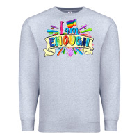 Heather Grey I am enough Premium Sweatshirt - FaDigitalArtStudio