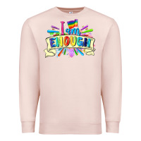 Pale Pink I am enough Premium Sweatshirt - FaDigitalArtStudio