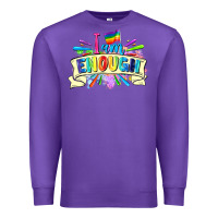 Purple I am enough Premium Sweatshirt - FaDigitalArtStudio