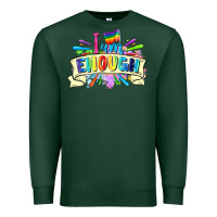 Sports Green I am enough Premium Sweatshirt - FaDigitalArtStudio