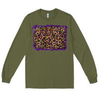 Army Green mardi gras leopard background Long Sleeve Tee - RanaPortraitStore