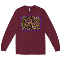 Burgundy mardi gras leopard background Long Sleeve Tee - RanaPortraitStore