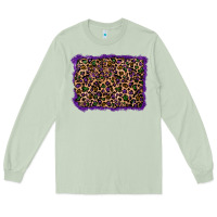 Matcha mardi gras leopard background Long Sleeve Tee - RanaPortraitStore