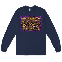 Navy mardi gras leopard background Long Sleeve Tee - RanaPortraitStore