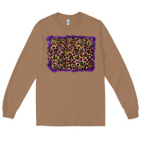 Toasted Coconut mardi gras leopard background Long Sleeve Tee - RanaPortraitStore