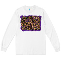White mardi gras leopard background Long Sleeve Tee - RanaPortraitStore