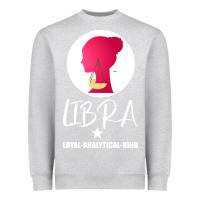 Heather Grey Libra Zodiac Sign Horoscope Birth Gift Girl Heavyweight Sweatshirt - Bettercallsaul