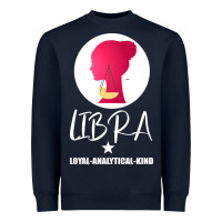 Navy Libra Zodiac Sign Horoscope Birth Gift Girl Heavyweight Sweatshirt - Bettercallsaul