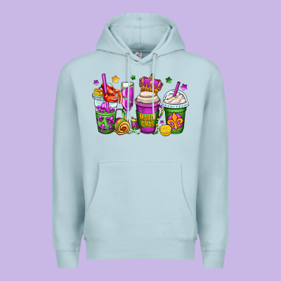 Mardi Gras Coffee Cups Premium Hoodie Designed By Oliviacreatesart