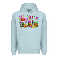 Blue Mist mardi gras coffee cups Premium Hoodie - OliviaCreatesArt