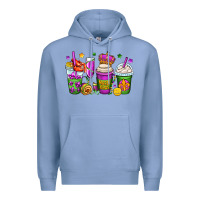 Colony Blue mardi gras coffee cups Premium Hoodie - OliviaCreatesArt