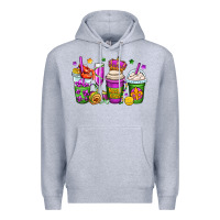 Heather Grey mardi gras coffee cups Premium Hoodie - OliviaCreatesArt