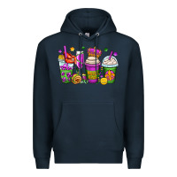 Navy mardi gras coffee cups Premium Hoodie - OliviaCreatesArt