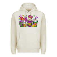 Oatmeal Heather mardi gras coffee cups Premium Hoodie - OliviaCreatesArt