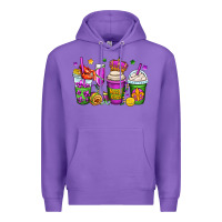 Purple mardi gras coffee cups Premium Hoodie - OliviaCreatesArt
