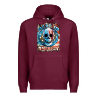 Burgundy made in america skull Premium Hoodie - JahusDesignShop