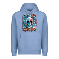 Colony Blue made in america skull Premium Hoodie - JahusDesignShop