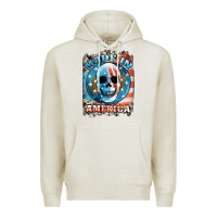 Oatmeal Heather made in america skull Premium Hoodie - JahusDesignShop