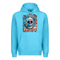 Ocean Blue made in america skull Premium Hoodie - JahusDesignShop