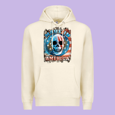 Made In America Skull Premium Hoodie Designed By Jahusdesignshop