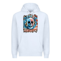 White made in america skull Premium Hoodie - JahusDesignShop
