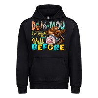 Black Deja Moo I've Heard Tih Bull Before Urban Hoodie - CowhideDigitalArt
