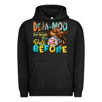 Pigment Black Deja Moo I've Heard Tih Bull Before Urban Hoodie - CowhideDigitalArt