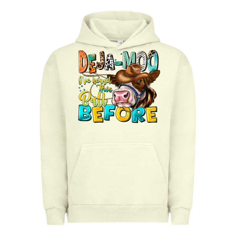 Deja Moo I've Heard Tih Bull Before Urban Hoodie by CowhideDigitalArt | Teevron